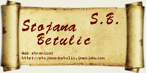 Stojana Betulić vizit kartica